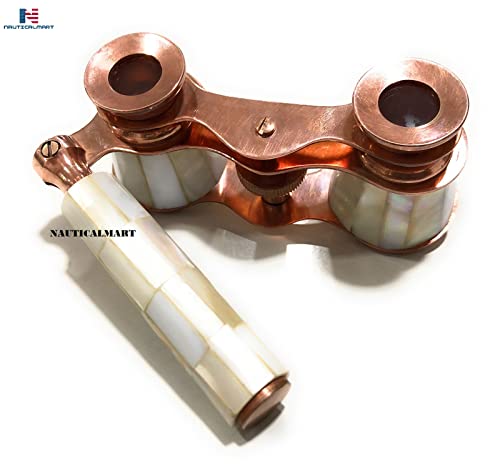 Antique Brass Binocular Mother of Pearl