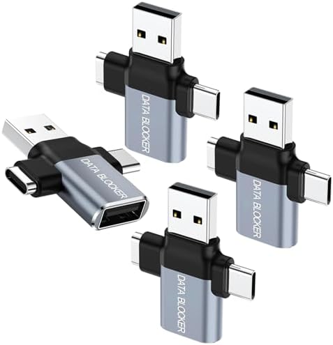 USB Data Blocker - 4 in 1 Hack Proof Secure Charging