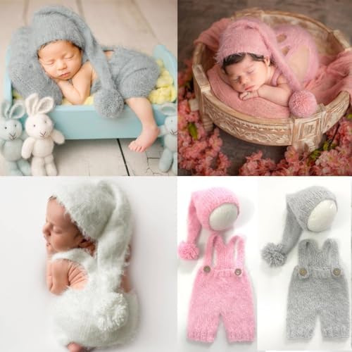 Vomdrok Newborn Baby Romper Hat and Pants Set