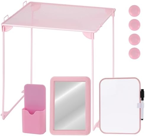 Pink Locker Accessories with Shelf Mirror and Whiteboard