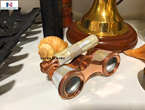 Antique Brass Binocular Mother of Pearl
