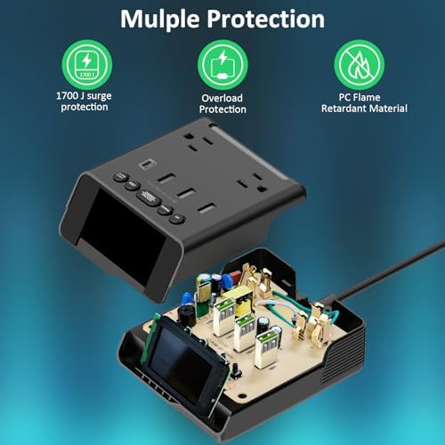 Kungfuking Electronic Alarm Clock with USB Power Strip