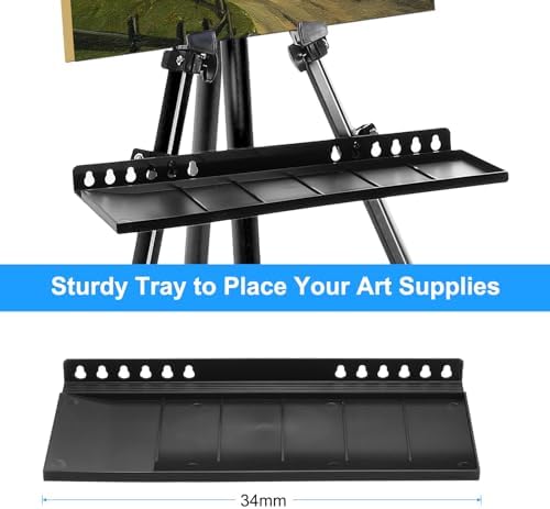 PATIKIL Artist Easel Stand Black Metal Adjustable Height