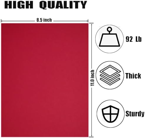 Baisunt 20 Sheets Red and Dark Green Cardstock for Christmas DIY Crafts