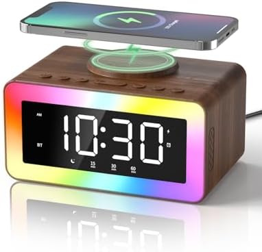 Bitswolee All-in-One Alarm Clock with Wireless Charging