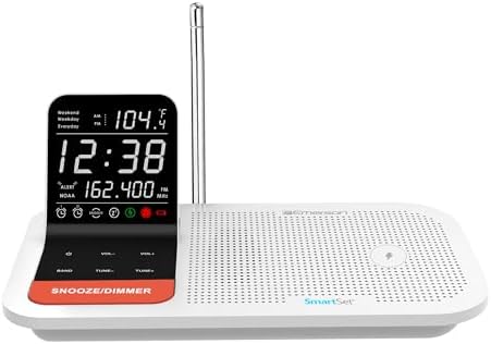 Emerson Weather Radio with Dual Alarm and Wireless Charging