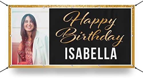 Milweb1 Custom Birthday Vinyl Banner Sign 2x4 Blue Letter Print