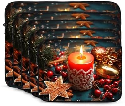 OPSREY Christmas Candle Print Laptop Sleeve 12 Inch