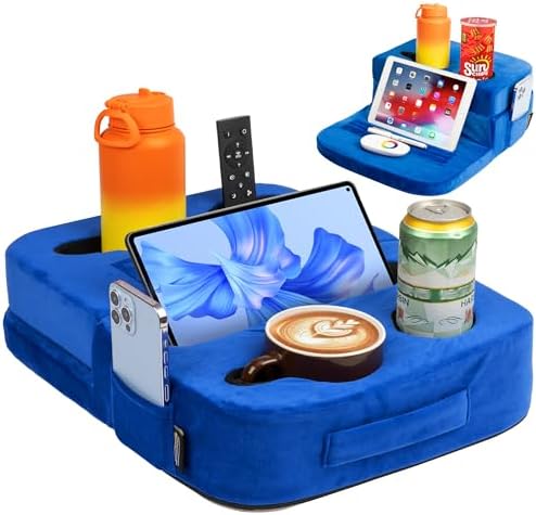 Couch Cup Holder Tray Pillow - Bed Sofa RV Car Compatible