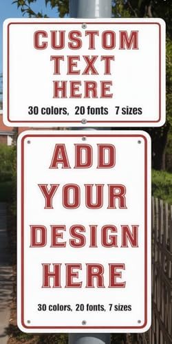 Custom Metal Signs with Text Logo Photo 10x7inch