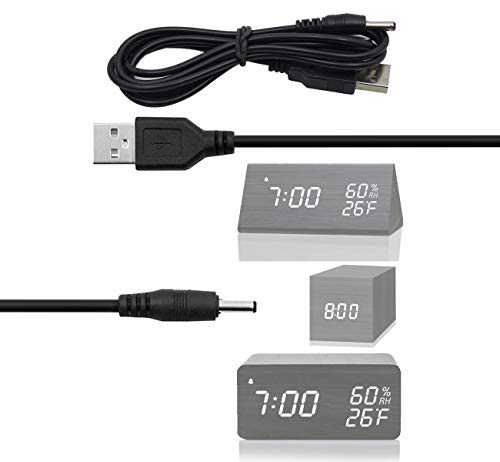 ZZS Digital Alarm Clock Power Cord Cable USB to DC35