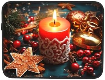 OPSREY Christmas Candle Print Laptop Sleeve 12 Inch