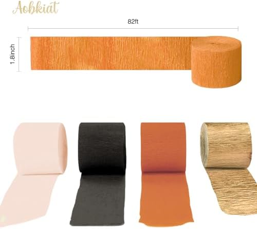 AOBKIAT Crepe Paper Streamers 5 Rolls for Fall Decorations
