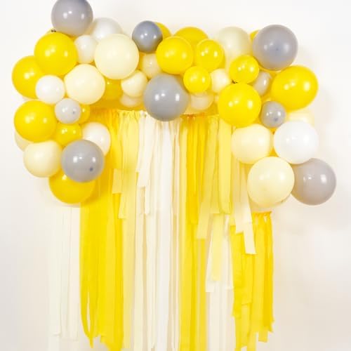 PartyWoo Crepe Paper Streamers 4 Rolls Yellow