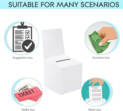White Raffle Boxes 24 PCS 6x6x6 Inch Cardboard Suggestion Boxes