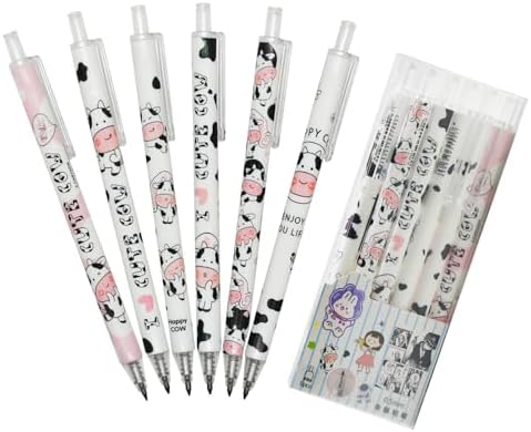 Maydahui 24 Pcs Cartoon Cow Design HB Pencils