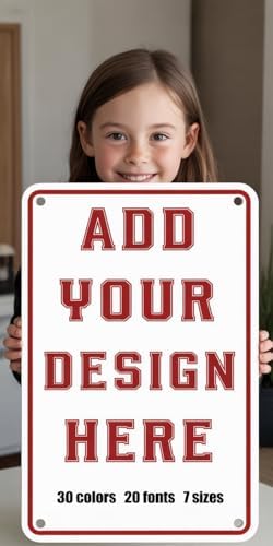Custom Metal Signs with Text Logo Photo 10x7inch