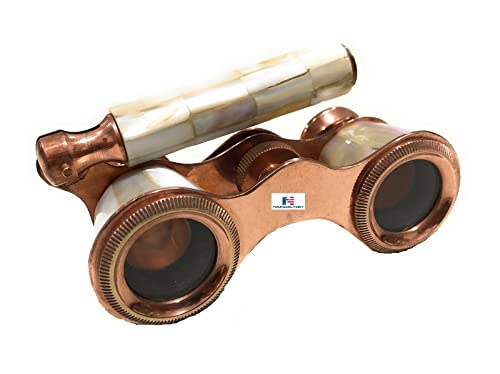 Antique Brass Binocular Mother of Pearl