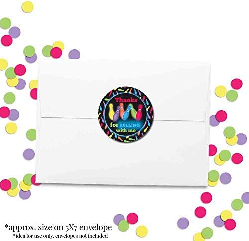 Cosmic Glow Bowling Sticker Labels for Kids