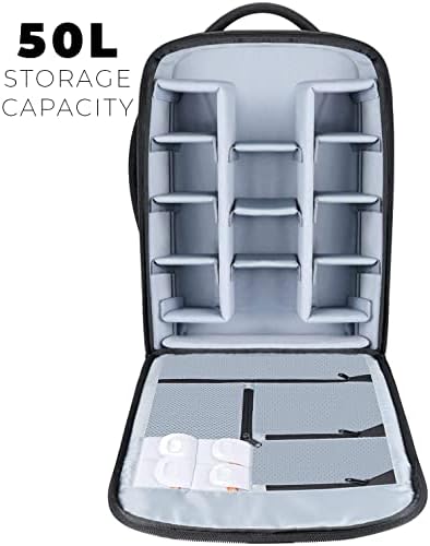 Wheeled Camera Backpack 20 with Telescoping Handle and Detachable Compartments