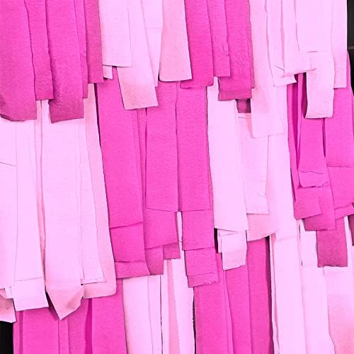 PartyWoo Crepe Paper Streamers 4 Rolls Hot Pink and Pink