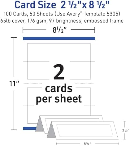 Avery 2-12 x 8-12 Inch Tent Cards with Sure Feed Technology