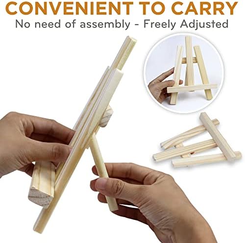 DUGATO 8-inch Mini Wood Easel Set 6 Pack
