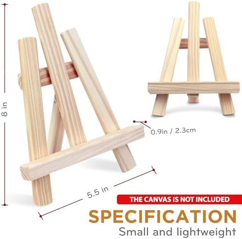 DUGATO 8-inch Mini Wood Easel Set 6 Pack