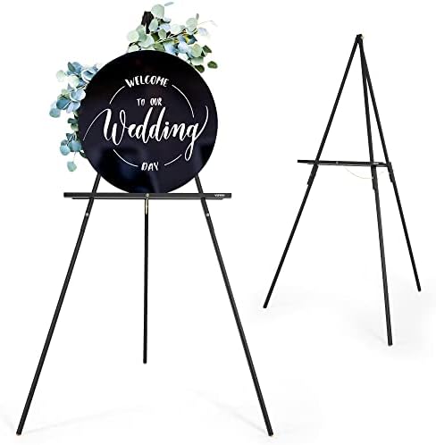 VISWIN 63 Inch Wooden Easel Stand for Display and Painting - Black