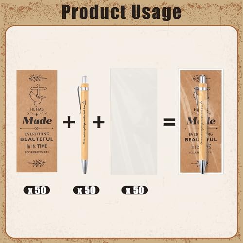 Haooryx Christian Bible Verse Bamboo Bookmark Set