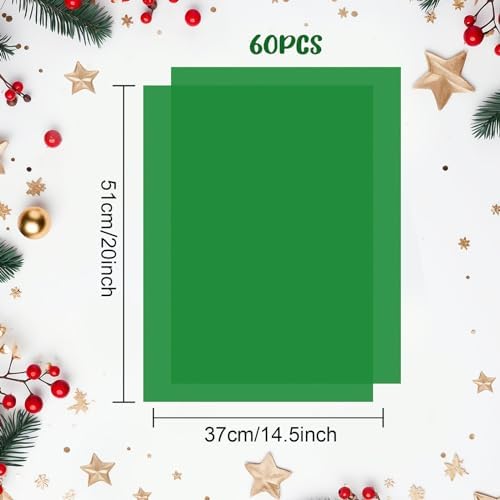 Morcheiong 60 Sheet Green Tissue Paper for Art and Wrapping