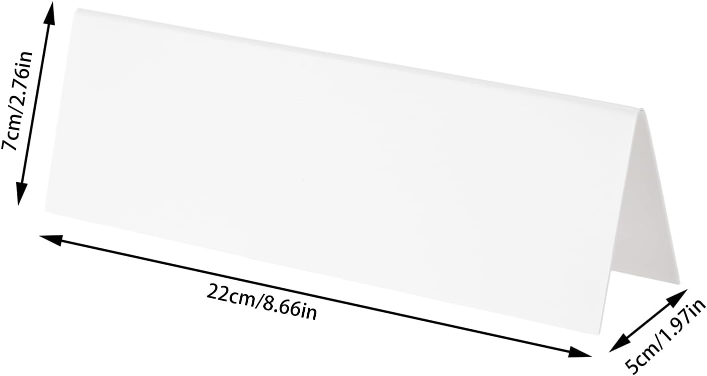 50Pcs Reusable Name Tent Cards White Dry Erase