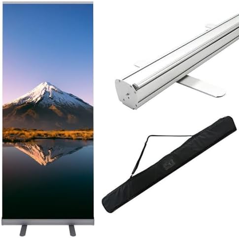 Custom Retractable Banner with Aluminum Frame - Silver Stand 33x81