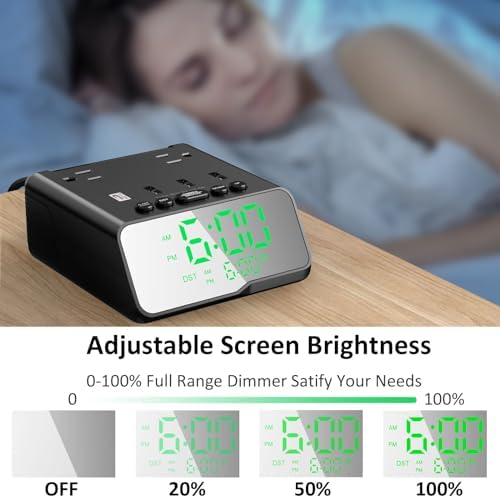 Kungfuking Electronic Alarm Clock with USB Power Strip