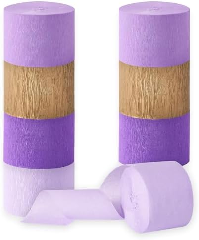 Purple Gold Crepe Paper Streamers 8 Rolls 18 Inch x 82 Ft