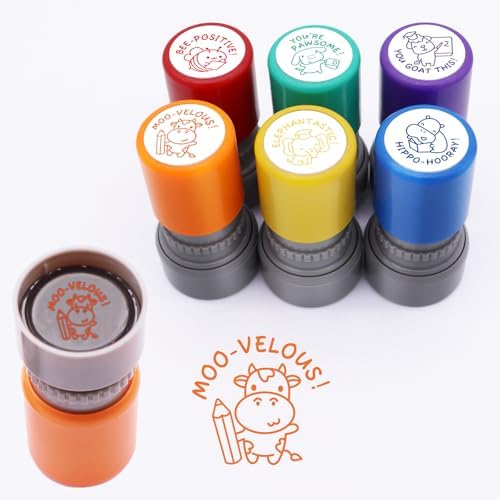 TANZHIBOCK 6-Piece Teacher Stamp Set for Classroom Grading