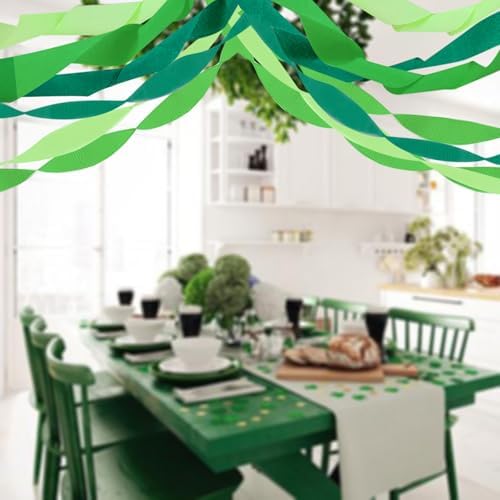 PheiLa Green Crepe Paper Streamers 6 Rolls 492ft