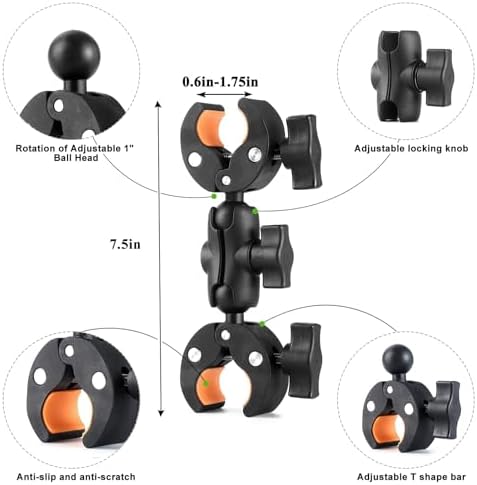 Super Double Clamp Camera Mount with Rotatable Adapter