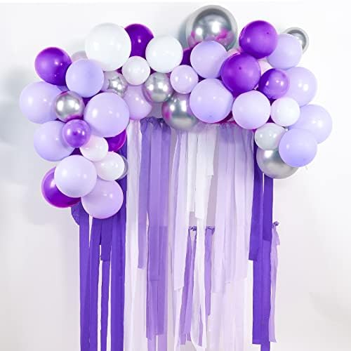 PartyWoo Purple Crepe Paper Streamers 6 Rolls 492 Feet Pack