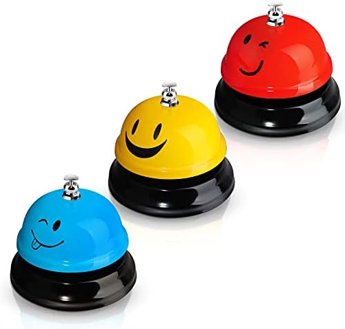 Hotop 3 Pcs Desk Bell with Smile Face Design