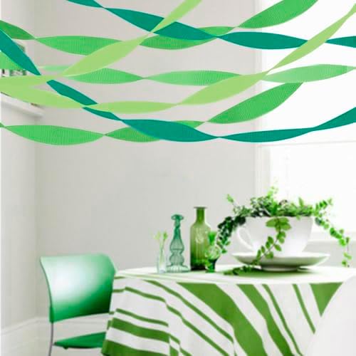 PheiLa Green Crepe Paper Streamers 6 Rolls 492ft
