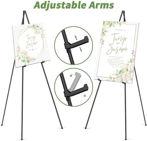 PUJIANG 2 Pack Folding Easel Stand for Signs and Art Displays