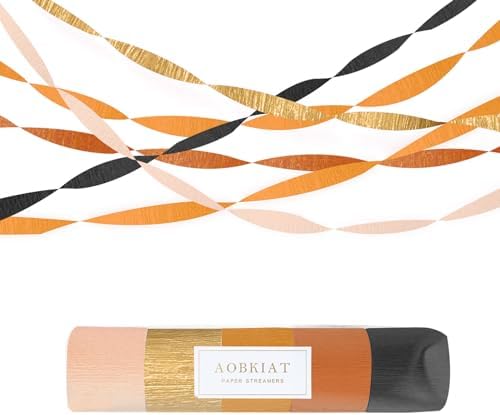 AOBKIAT Crepe Paper Streamers 5 Rolls for Fall Decorations