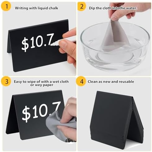 4x3 Inch Reusable Chalkboard Signs for Party Buffet Food Display