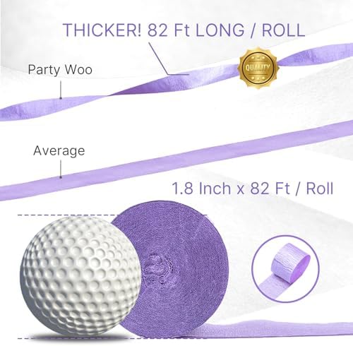PartyWoo Crepe Paper Streamers 8 Rolls 656ft Set