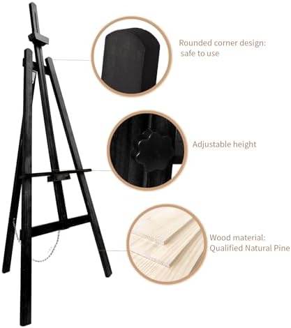 Vaste Large Adjustable Wooden Easel for Painting