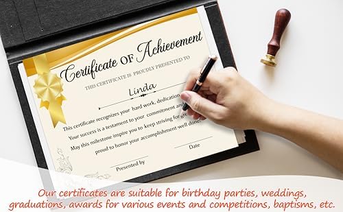 Gold Achievement Certificate Set 25 Pcs Decorations Awards