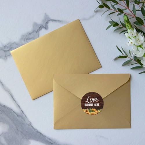 3in Round Label Stickers 100pcs Love Blooms Here Quotes