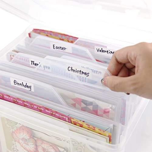 Greeting Card Storage Organizer Box with 6 Dividers