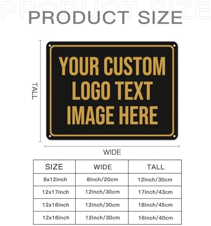 Custom Outdoor Metal Sign 8x12inch Personalized